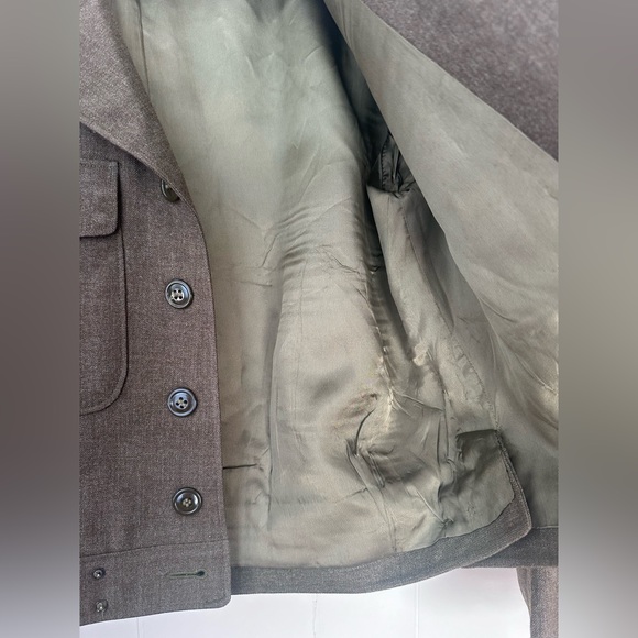 vintage • wwii army coat wool blazer green military jacket - Picture 7 of 12